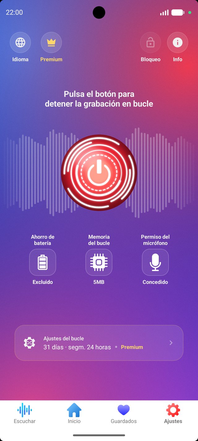 Ajustes de la app