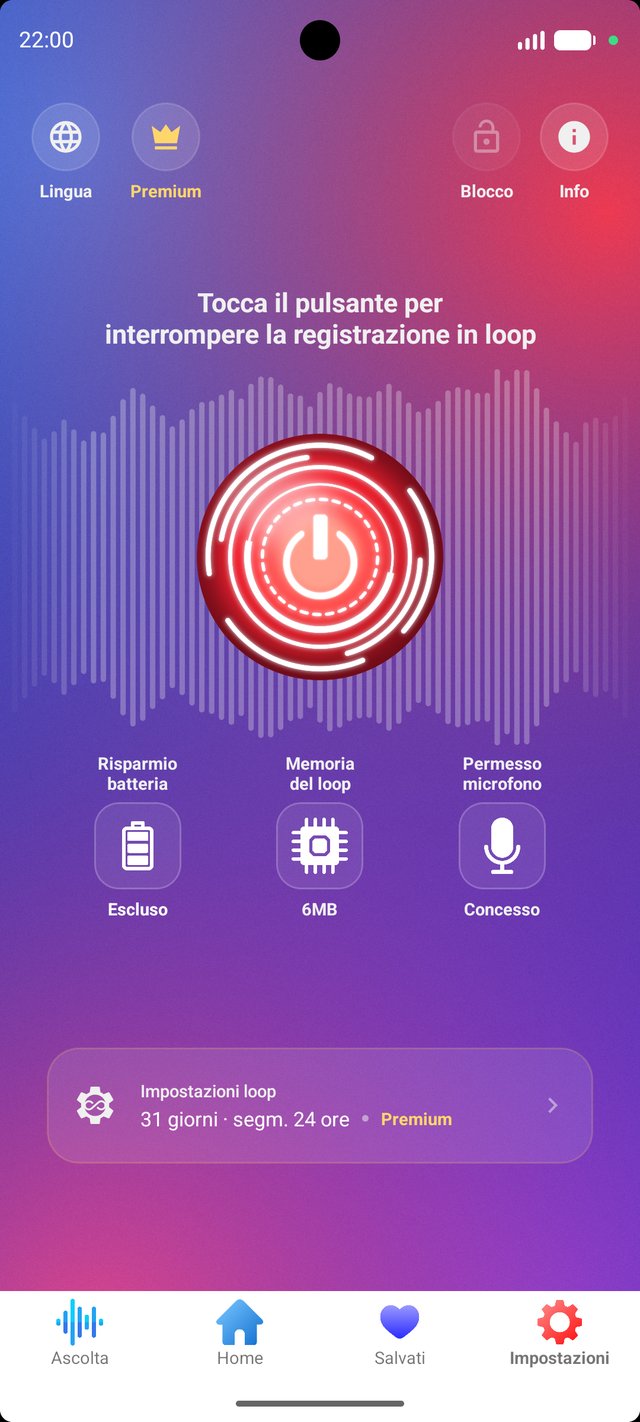 Impostazioni dell'app