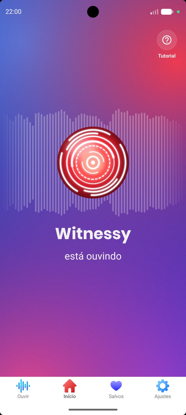 Tela inicial do app